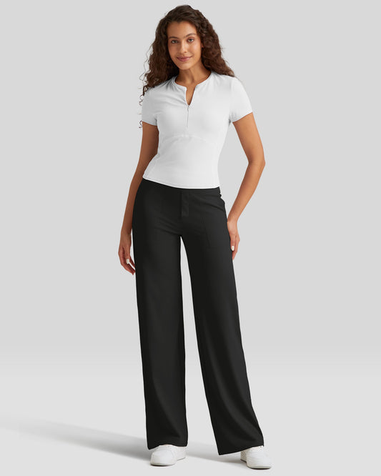 Loose High-Rise Business Casual Pants